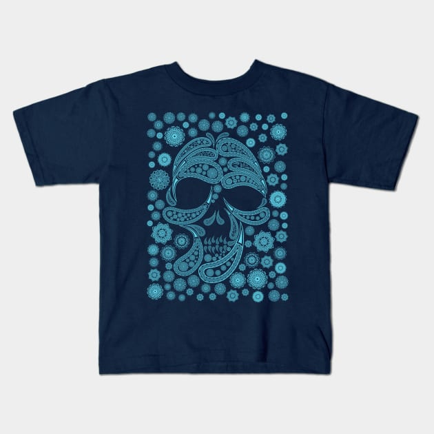 Mandala sugar skull Kids T-Shirt by Dezigner007